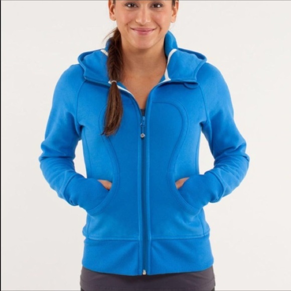 lululemon athletica Tops - Lululemon Scuba Hoodie Stretch Beaming Blue 10